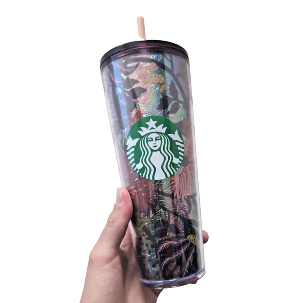 (NEW) Starbucks 2021 Rising Floral Foil Leaves 24oz Venti Cold Cup – Fall Tumble